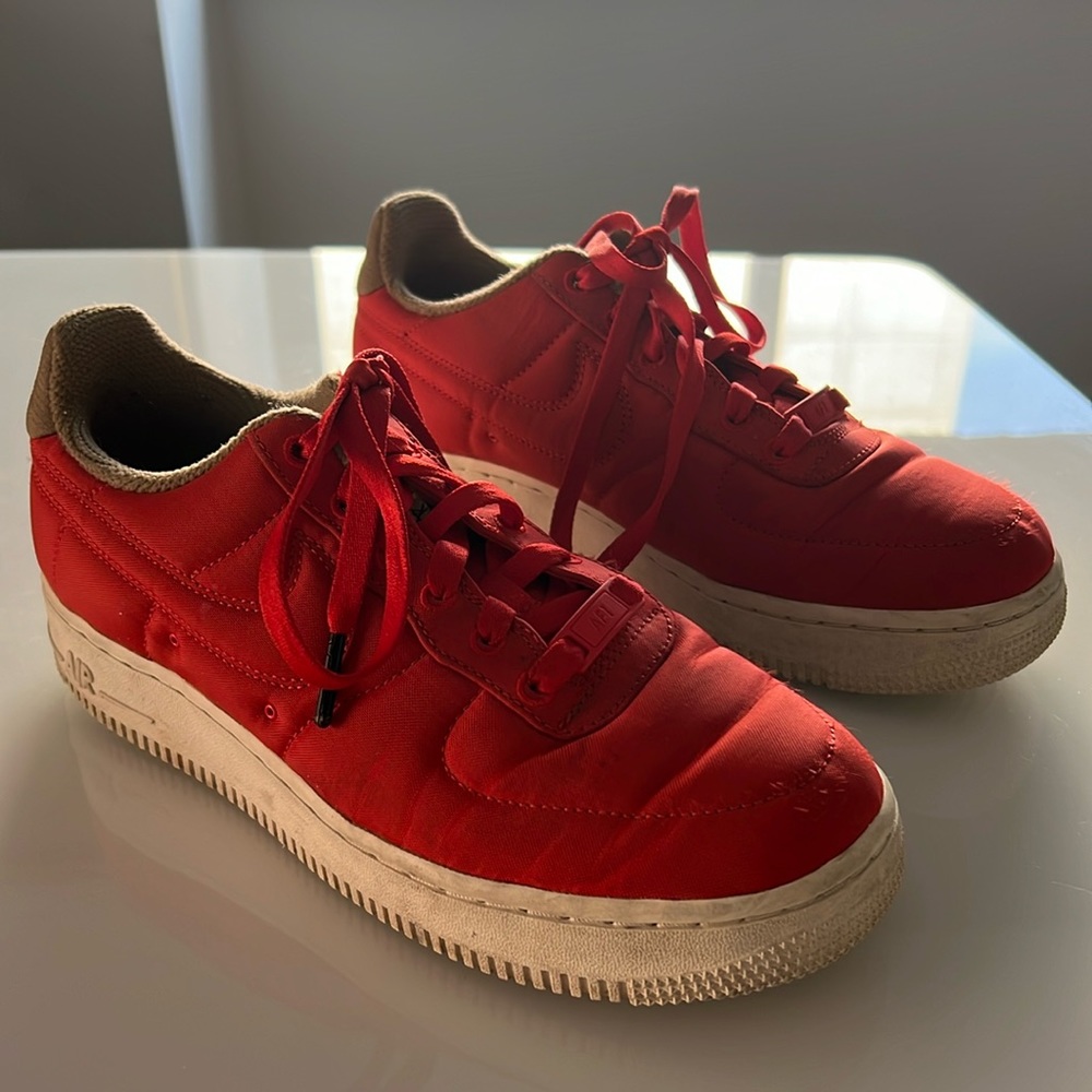 Orange Nylon AF1 sneakers